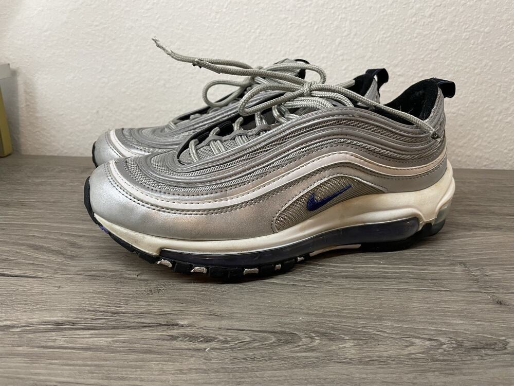 Nike Air Max 97 GS Purple Bullet Metallic Silver Violet 921522-027 Size 6Y